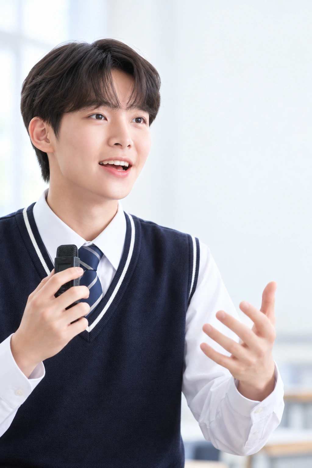 배운 내용을 설명하는 학생