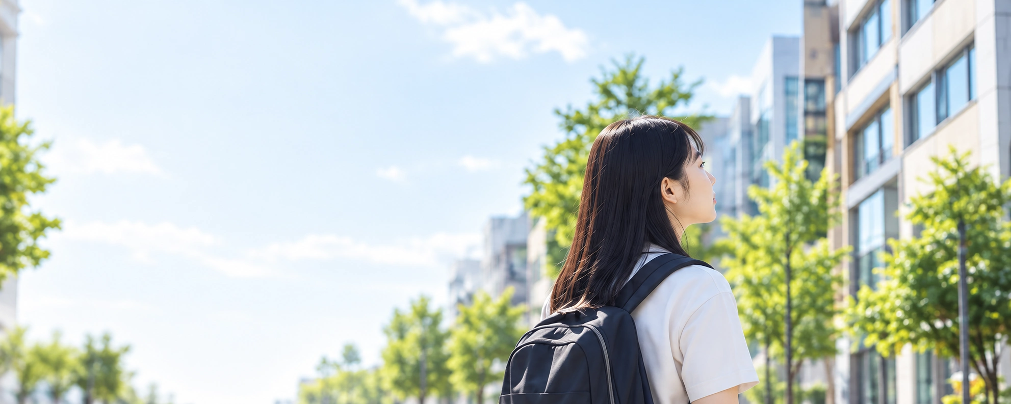 지도 앱을 보며 길을 찾는 학생