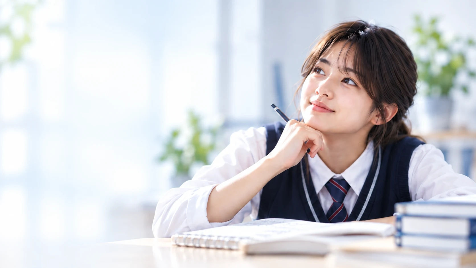 환하게 웃는 학생
