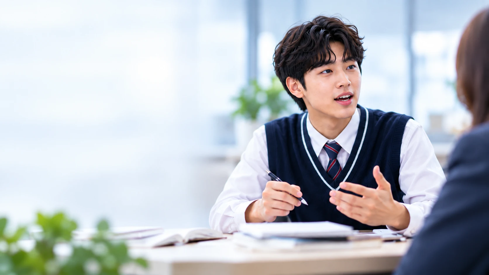 배운 내용을 말로 설명하는 학생