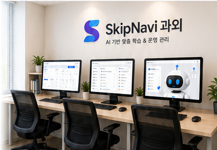 스킵나비 과외 — AI 기반 맞춤 학습 & 운영, 컴퓨터 좌석을 갖춘 과외방